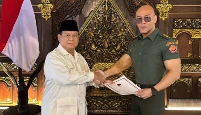 Prabowo Beri Pangkat Letkol Tituler Tni Ad Kepada Deddy Corbuzier Suaraislam Id