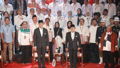 Pasangan AMIN dalam debat pertama.